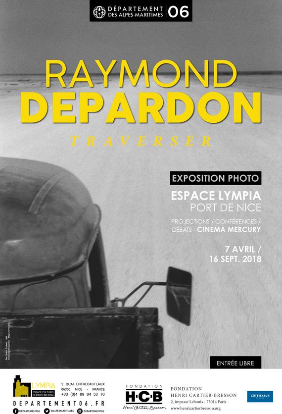 Affiche exposition "traverser" de Raymond Depardon à la galerie lympia - Du 7 avril au 16 septembre 2018 - entrée libre