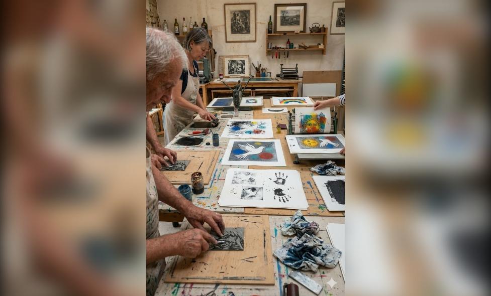 Atelier linogravure - Agrandir l'image, fenêtre modale